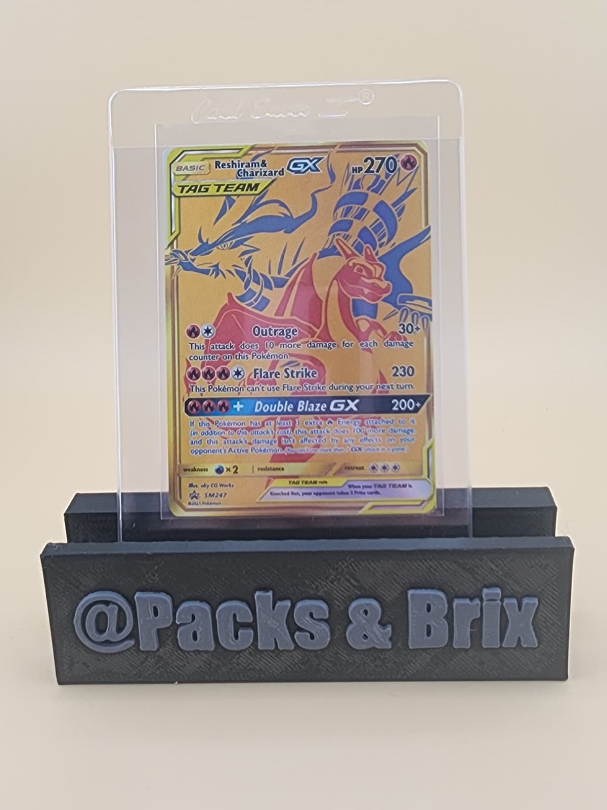 Reshiram & Charizard GX SM247 Sm Holo Lightly Played (LP)