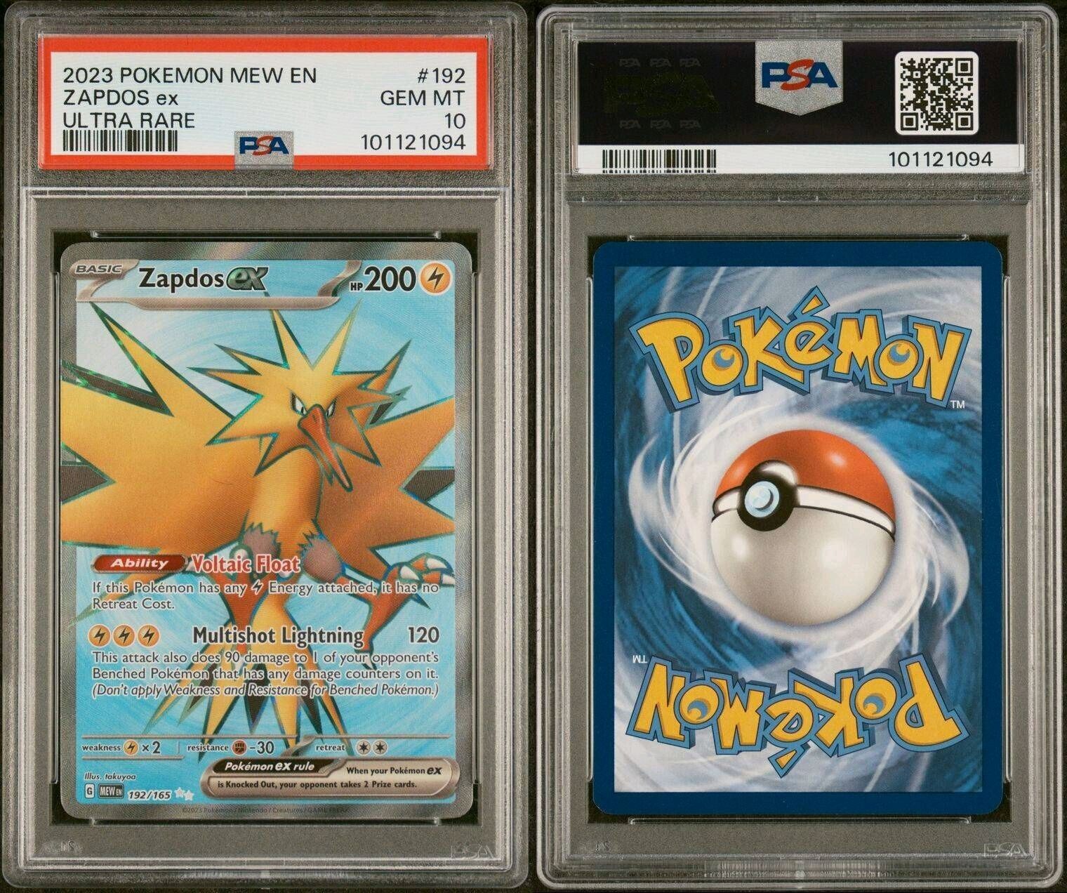 PSA 10 Pokemon TCG Scarlet & Violet 151 ZAPDOS EX Ultra Rare 192/165 Full Art