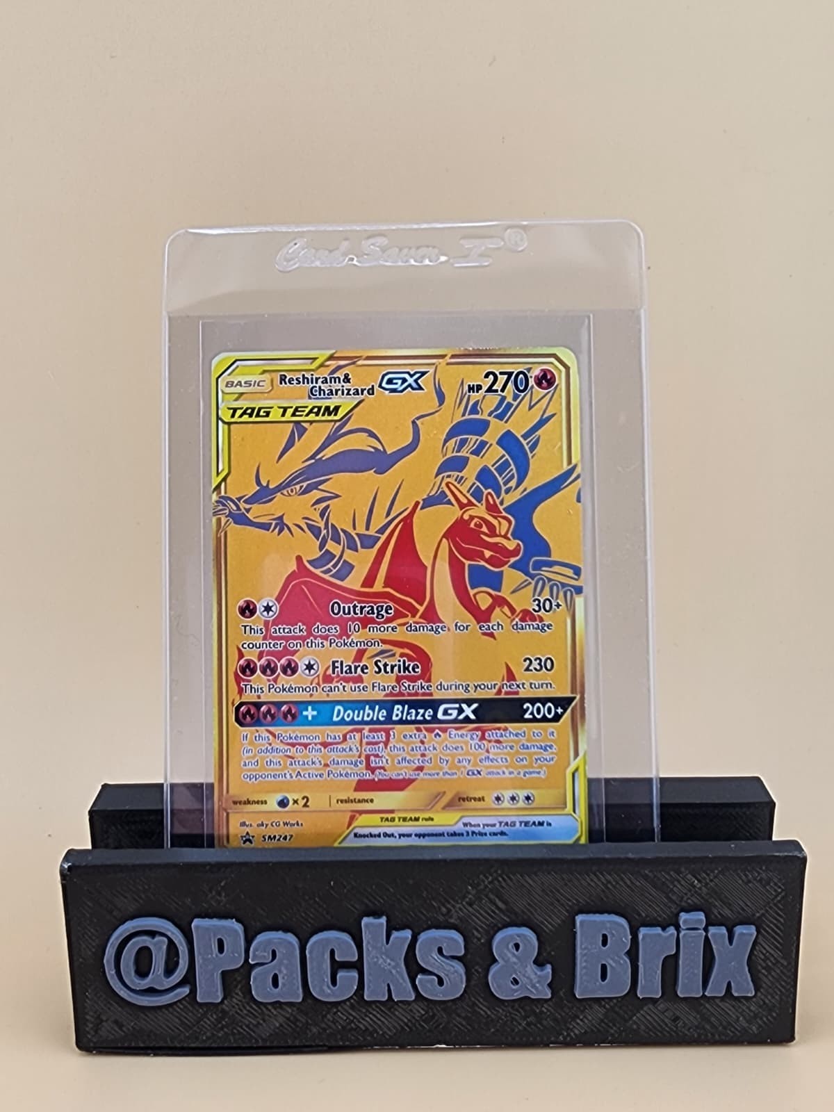 Reshiram & Charizard GX SM247 Sm Holo Lightly Played (LP)