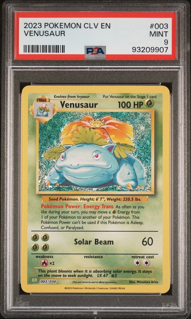 PSA 9 MINT Venusaur 003/034 CLV Classic Holo Pokemon Trading Card 2023