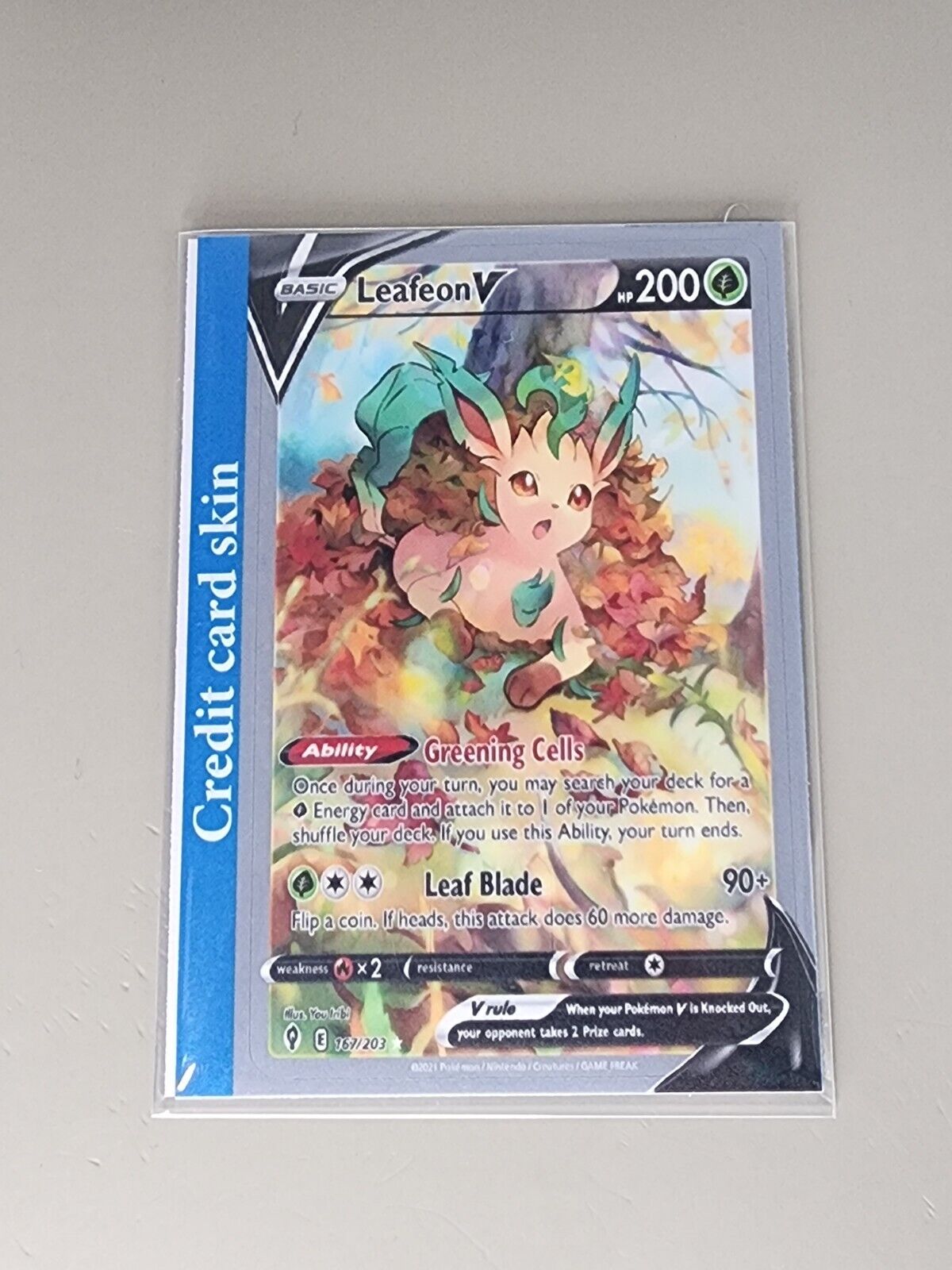 CREDIT CARD SKIN - Leafeon V 167/203