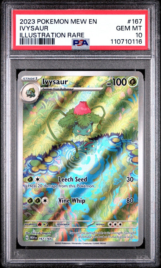 2023 POKEMON MEW EN-151 167 IVYSAUR ILLUSTRATION RARE 167/165 PSA 10