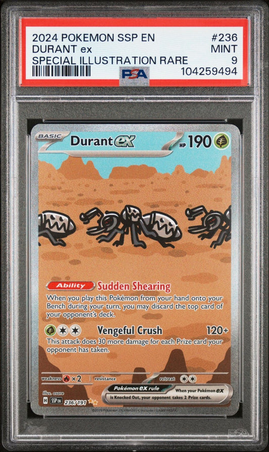 PSA 9 2024 POKEMON SSP EN-SURGING SPARKS 236 DURANT EX SPECIAL ILLUSTRATION