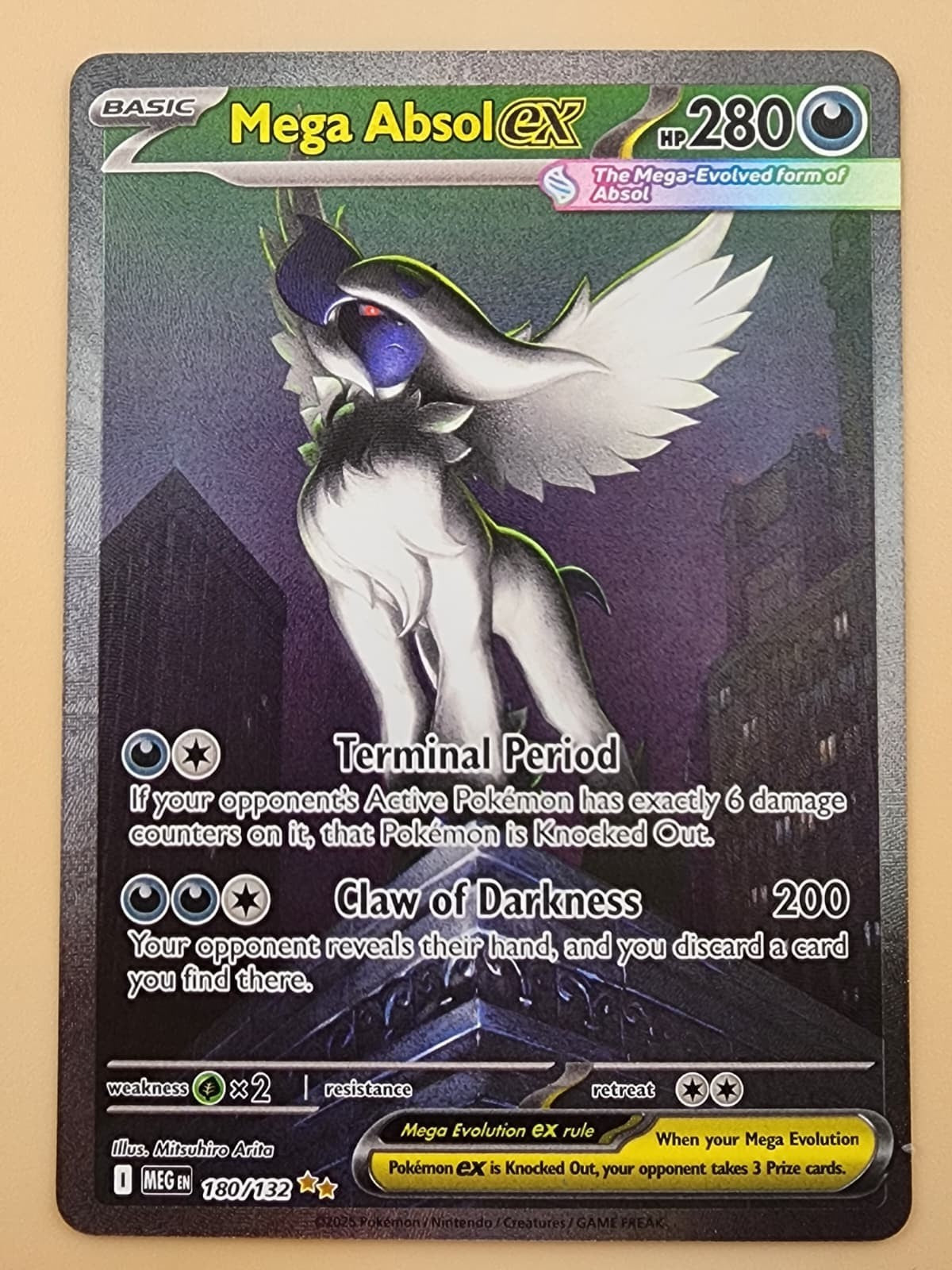 Mega Absol ex 180/132 Me01: Mega Evolution Holo Near Mint (NM)