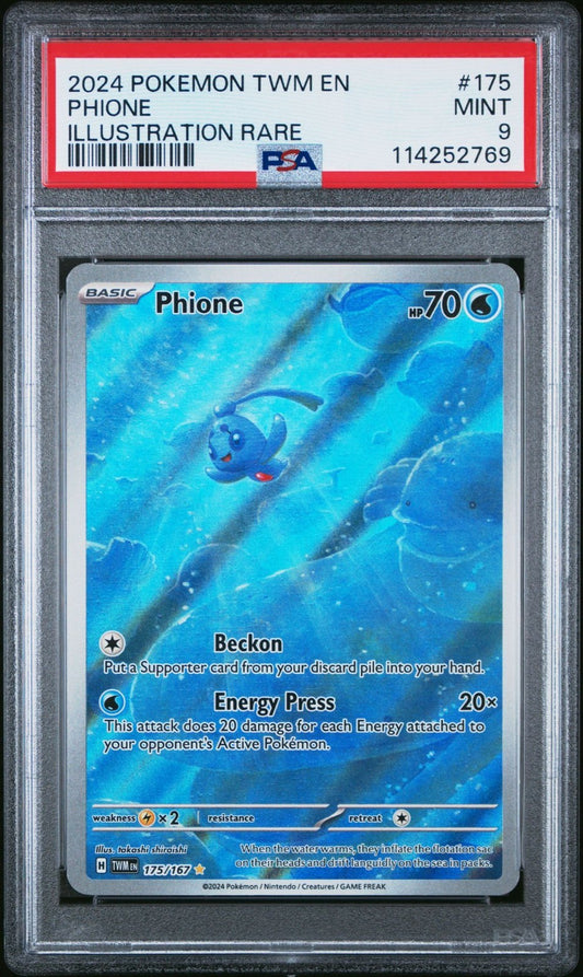 2024 POKEMON TWM EN #175 PHIONE  TWILIGHT MASQUERADE PSA 9