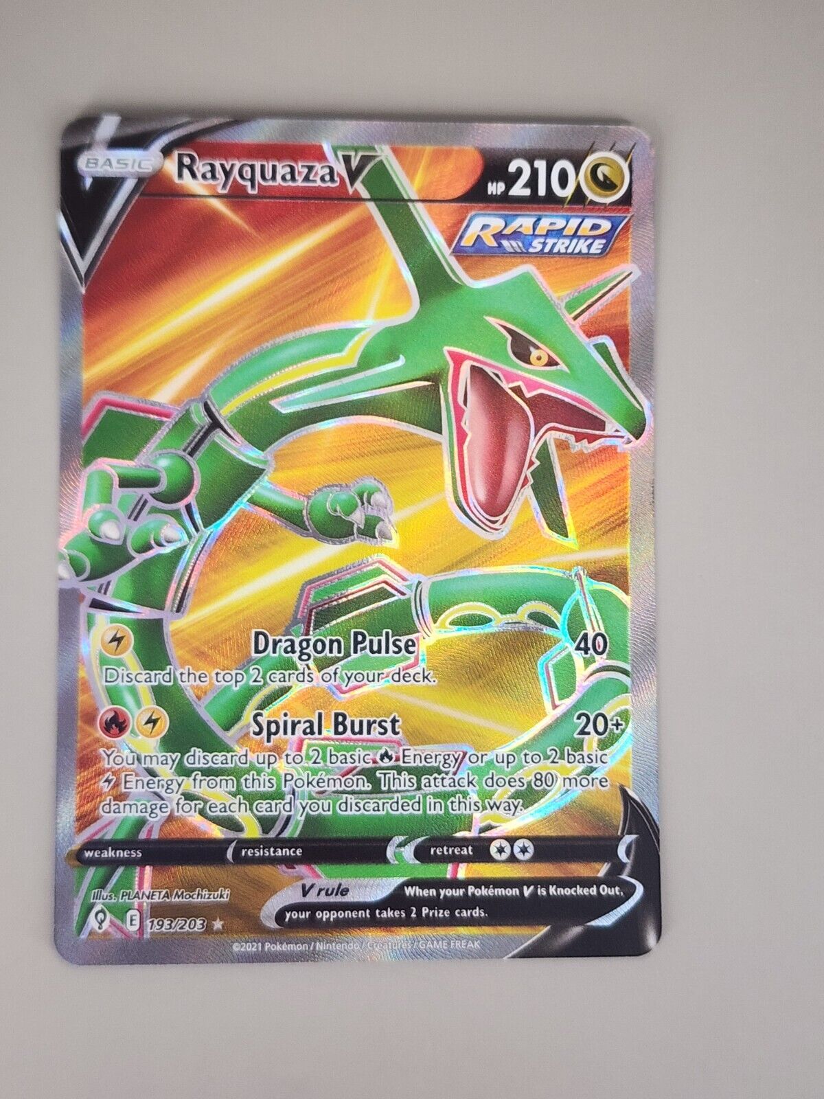 Pokémon TCG Rayquaza V Evolving Skies 193/203 Holo Ultra Rare