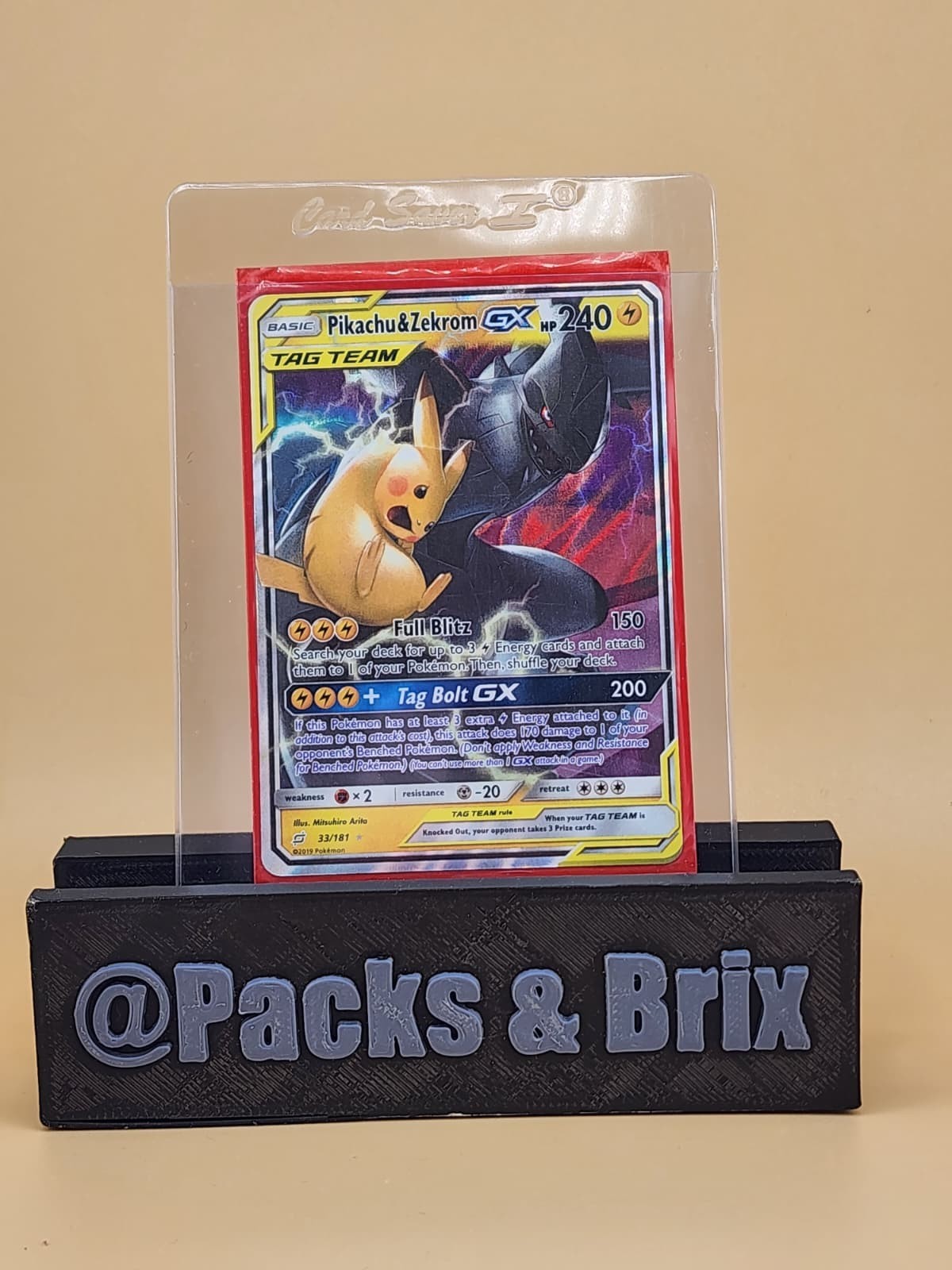 Pikachu & Zekrom GX 33/181 Sm-Team Up Holo Near Mint NM