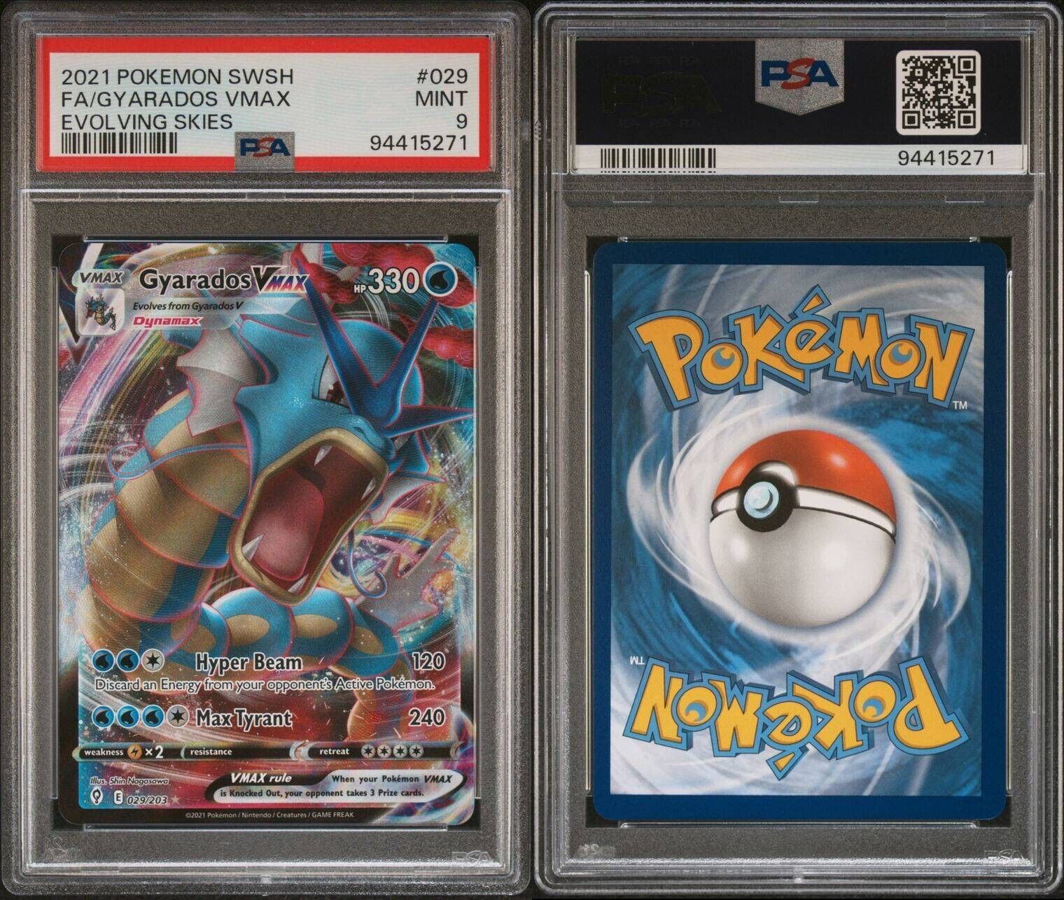 PSA 9 Gyarados Vmax 2021 Pokémon Evolving Skies 029/203 #029 Full Art Mint