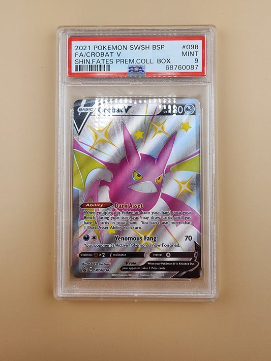 2021 Pokemon Shining Fates Full Art Crobat V Black Star Promo PSA 9 Mint #98