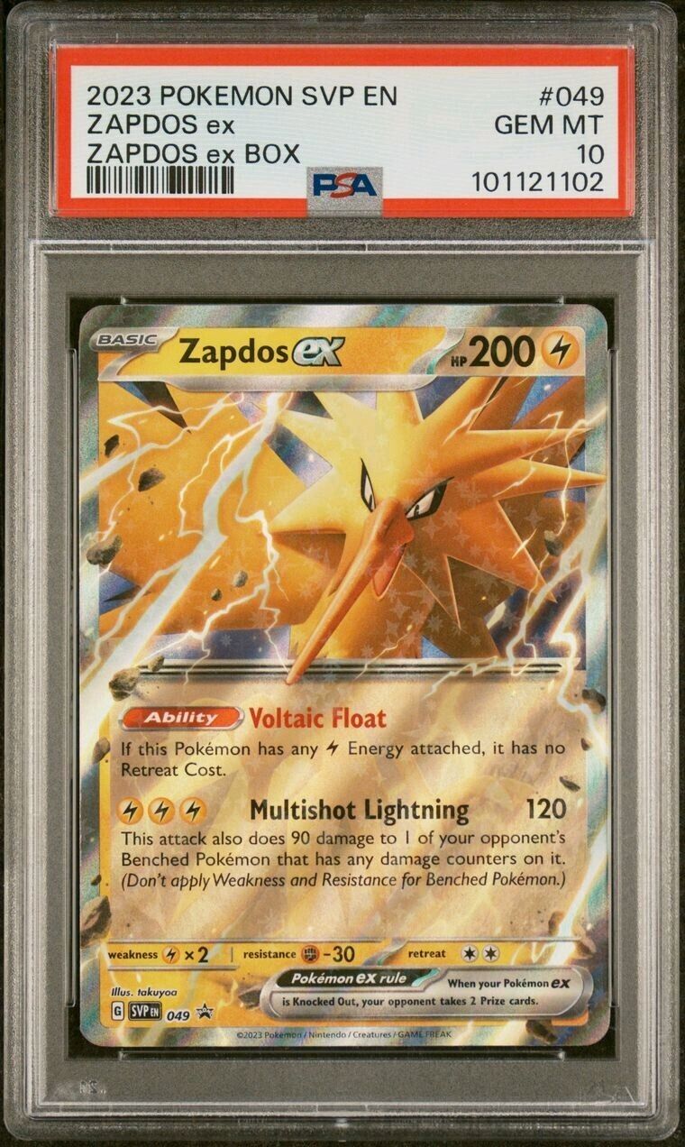 2023 Pokémon SVP EN Zapdos EX Zapdos Ex Box #049 Promo PSA 10 Mint