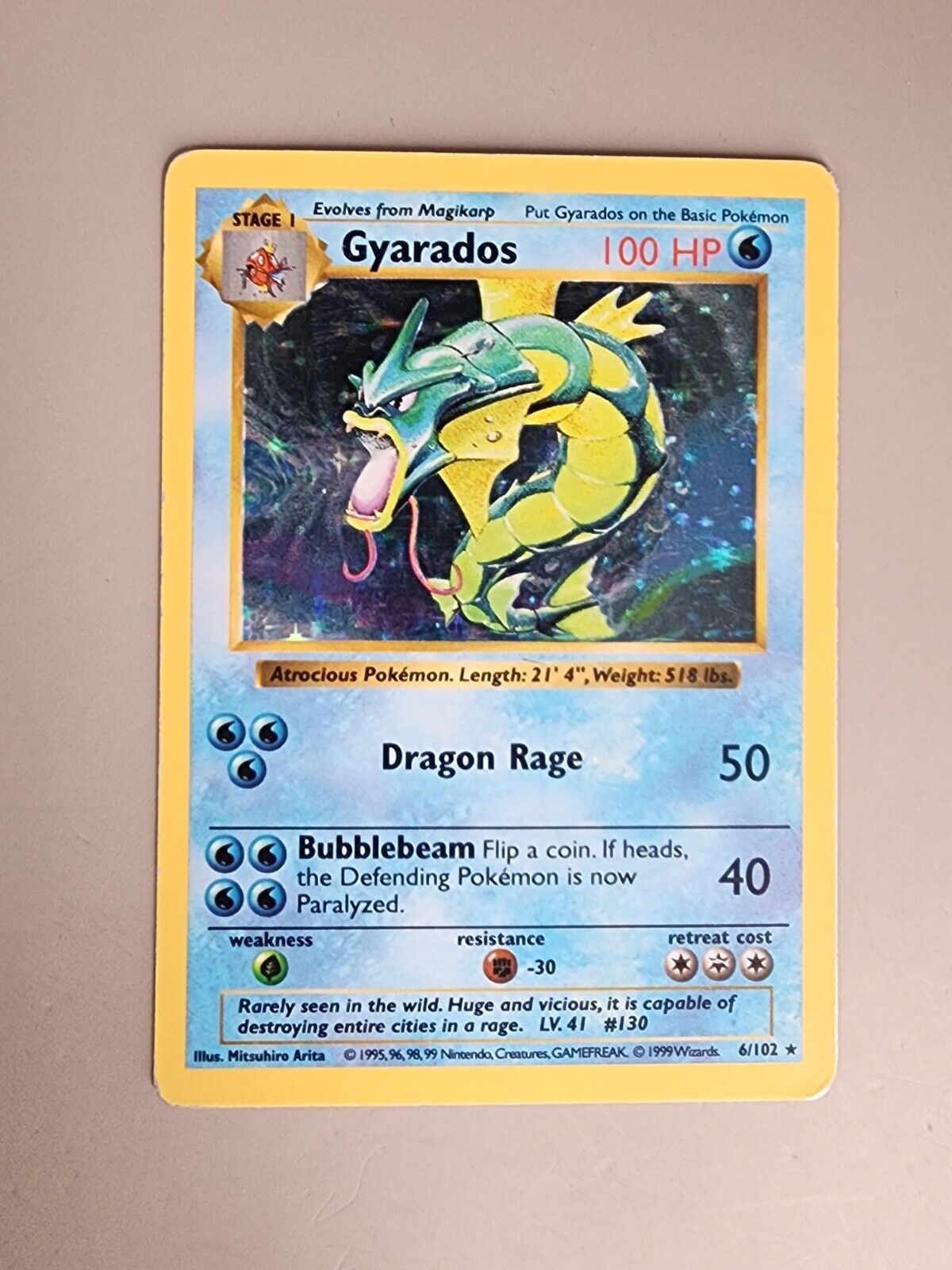 Gyarados 006/102 Base Set (Shadowless) Holo MP