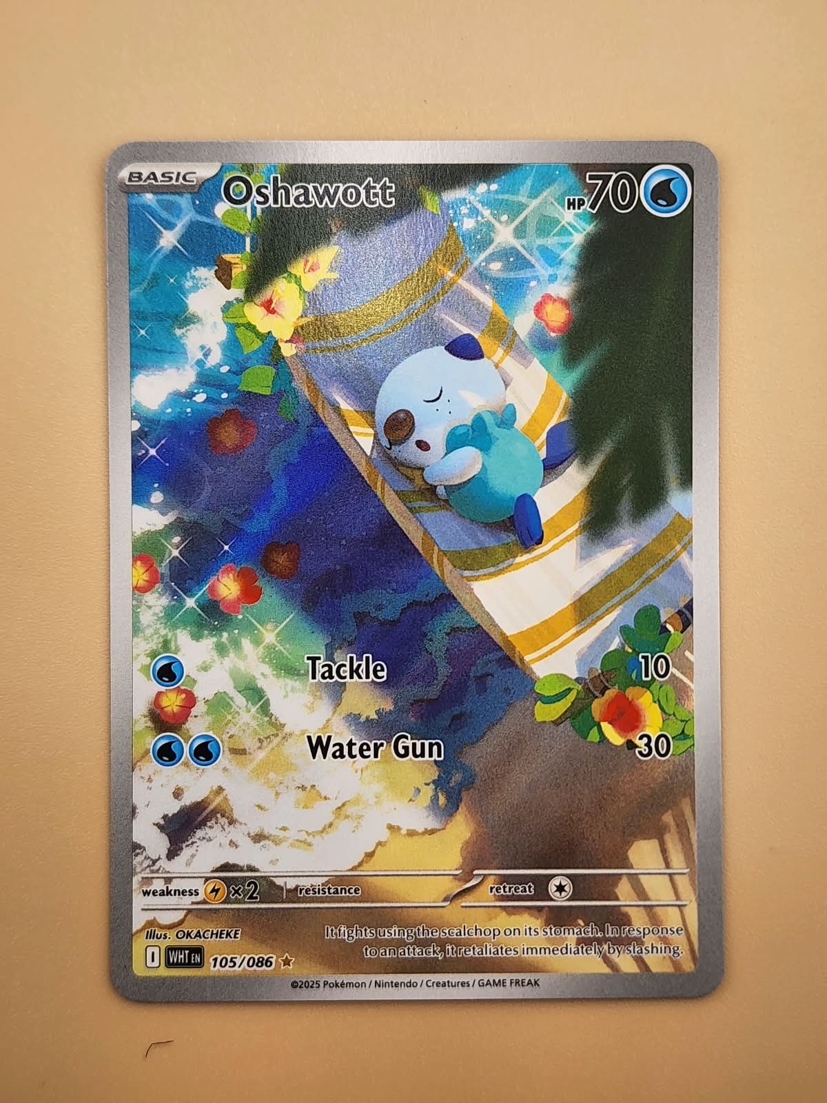 Oshawott 105/086 Sv: White Flare Holo Near Mint NM