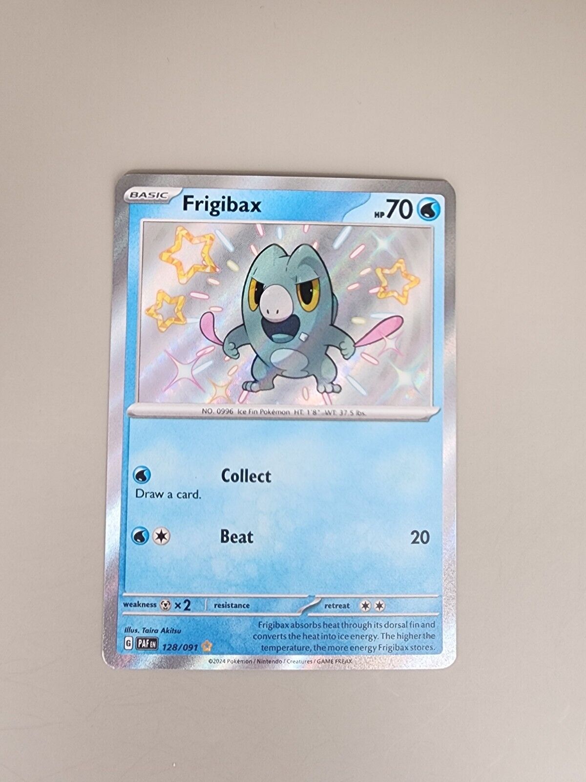 Pokémon TCG Frigibax Scarlet & Violet: Paldean Fates 128/091 Holo Shiny Rare