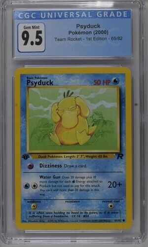 2000 Pokemon Psyduck 65/82 Team Rocket - 1st Edition CGC Gem Mint 9.5