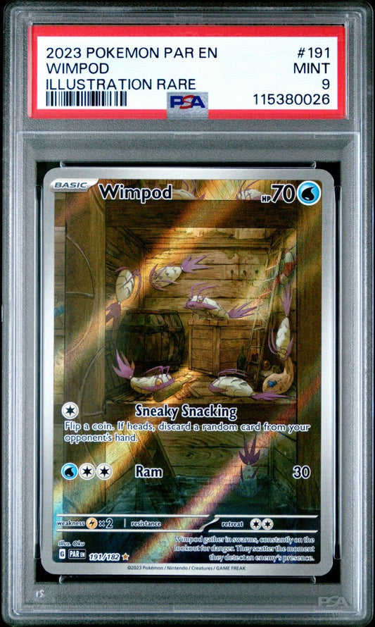 2023 POKEMON PAR EN-PARADOX RIFT 191 WIMPOD ILLUSTRATION RARE PSA 9