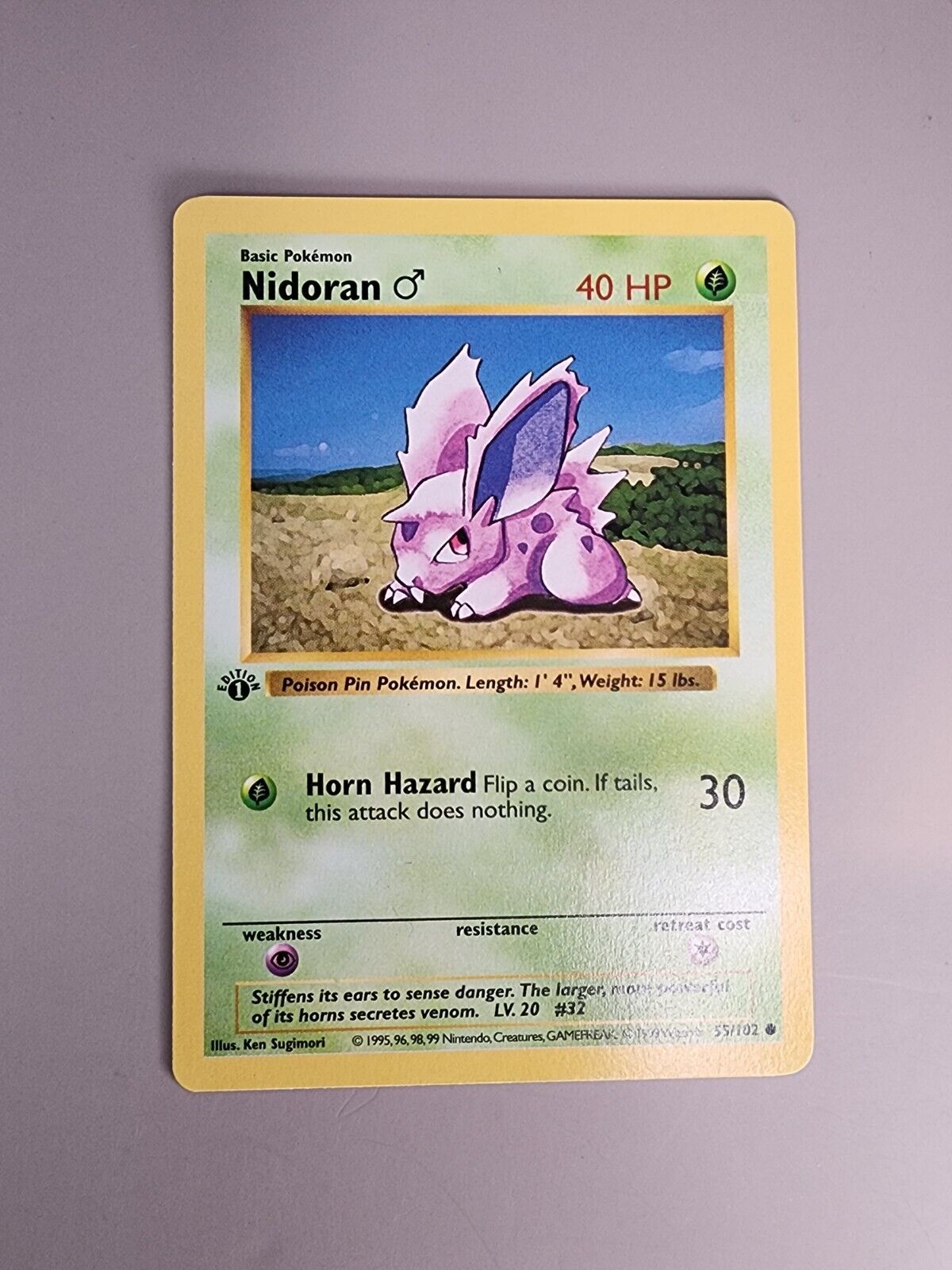 Nidoran M 055/102 Base Set (Shadowless) Regular LP