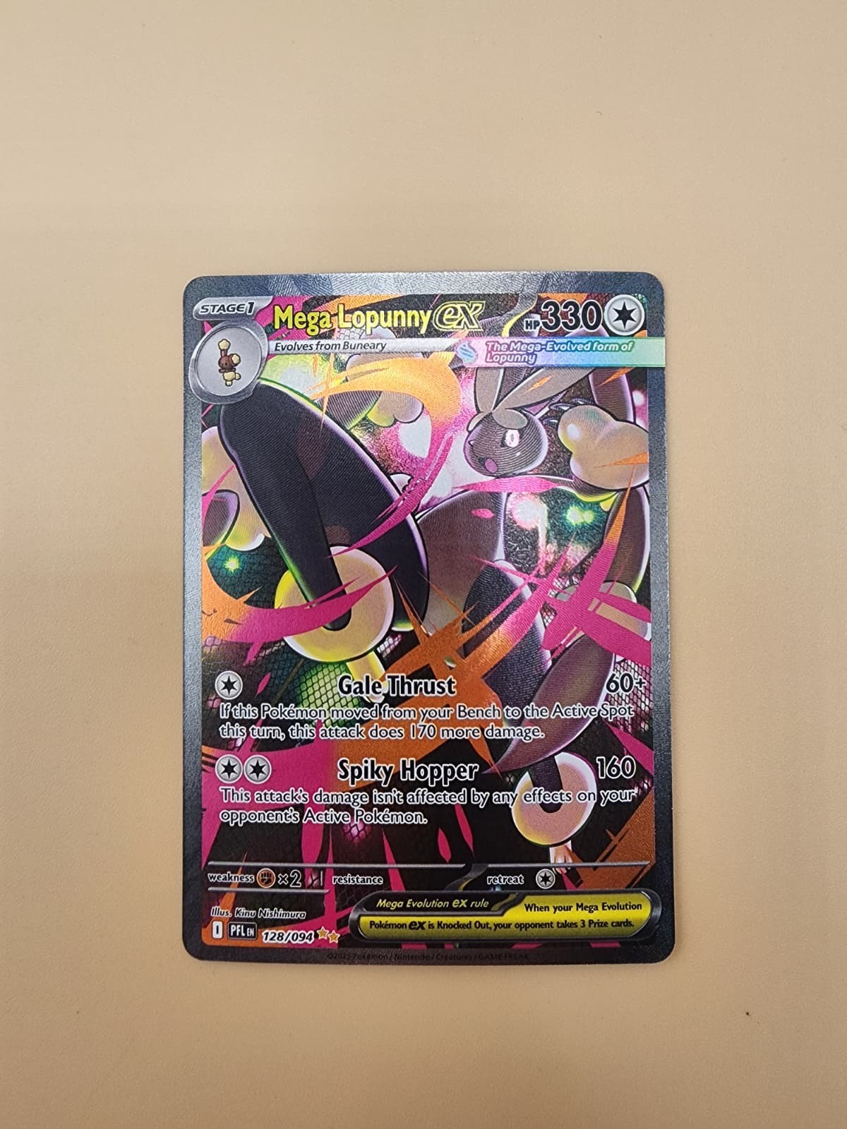 Mega Lopunny ex 128/094 Me02: Phantasmal Flames Holo Near Mint (NM)