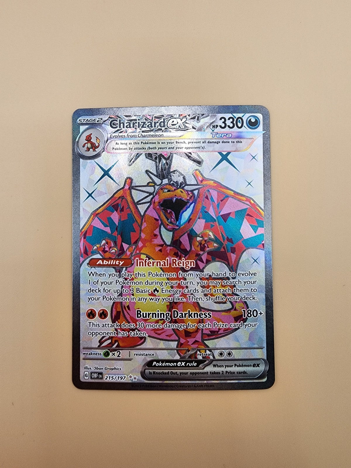 Charizard ex 215/197 Sv03: Obsidian Flames Holo