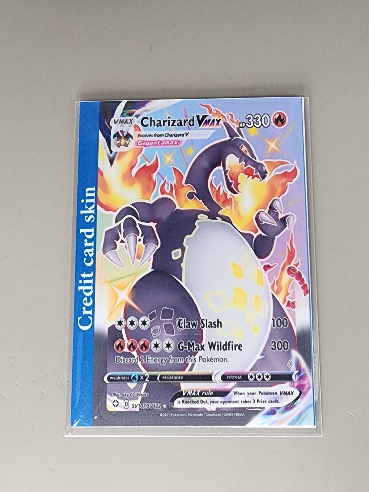 CREDIT CARD SKIN - Charizard VMAX SV107/SV122