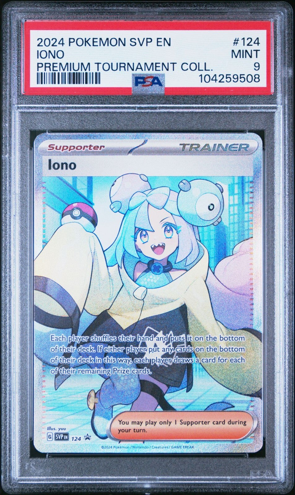2024 Iono 124 Sv: Scarlet & Violet Promo Cards Holo PSA 9