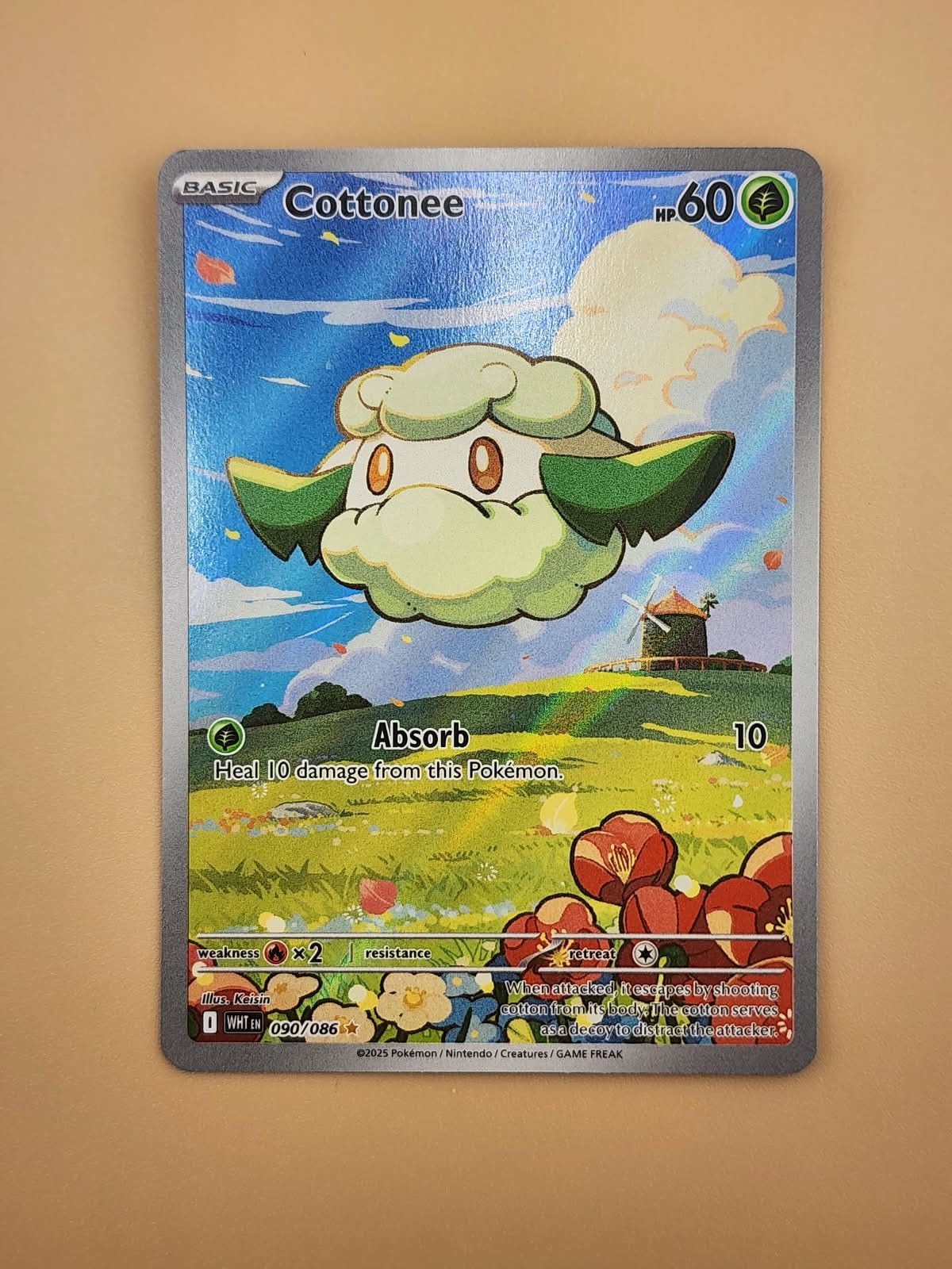 Cottonee 090/086 Sv: White Flare Holo Near Mint NM