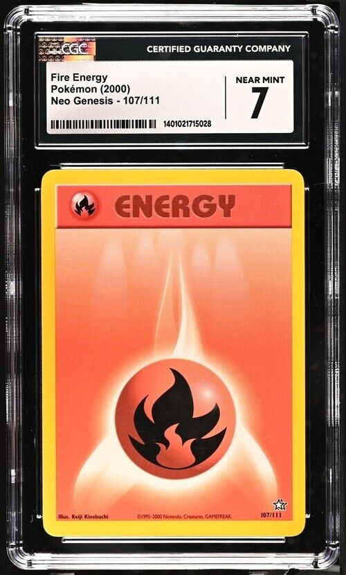 2000 Pokemon Neo Genesis 1st Edition Fire Energy #107/111 CGC 7