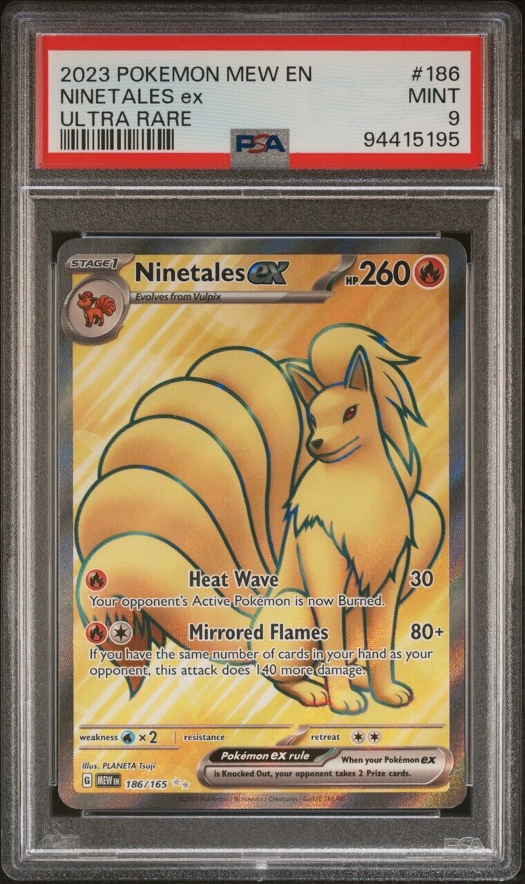 Ninetales Ex Full Art 2023 Pokemon 151 MEW Ultra Rare #186 PSA 9