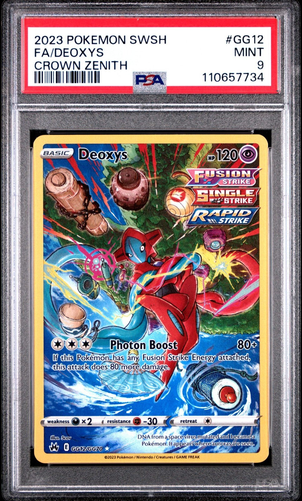 Deoxys GG12/GG70 Crown Zenith: Galarian Gallery Holo PSA 9