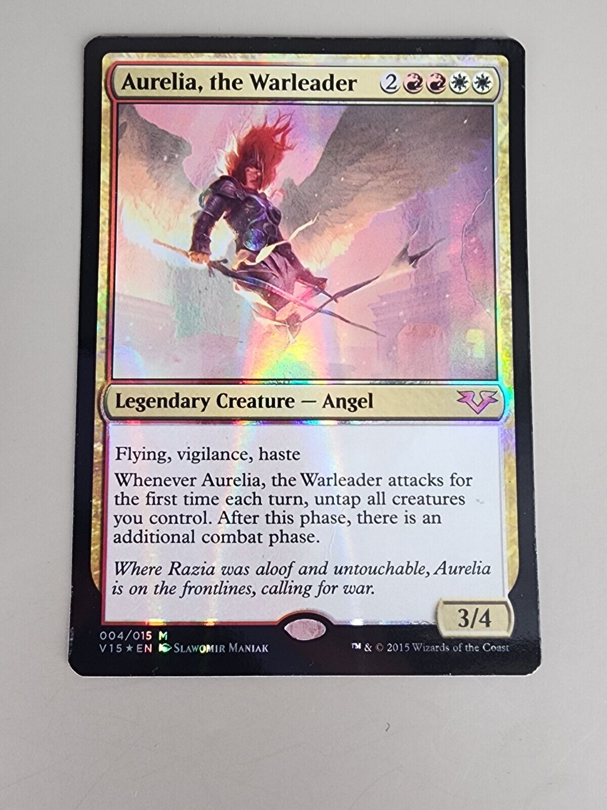 MTG Aurelia, the Warleader From the Vault: Angels 004/015 Foil Mythic