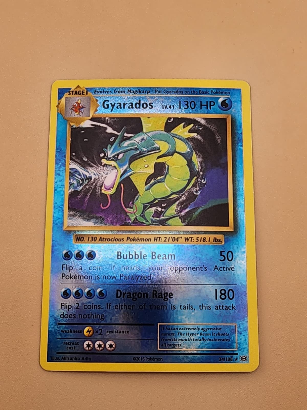 Gyarados 34/108 Evolutions Reverse Holo Near Mint NM