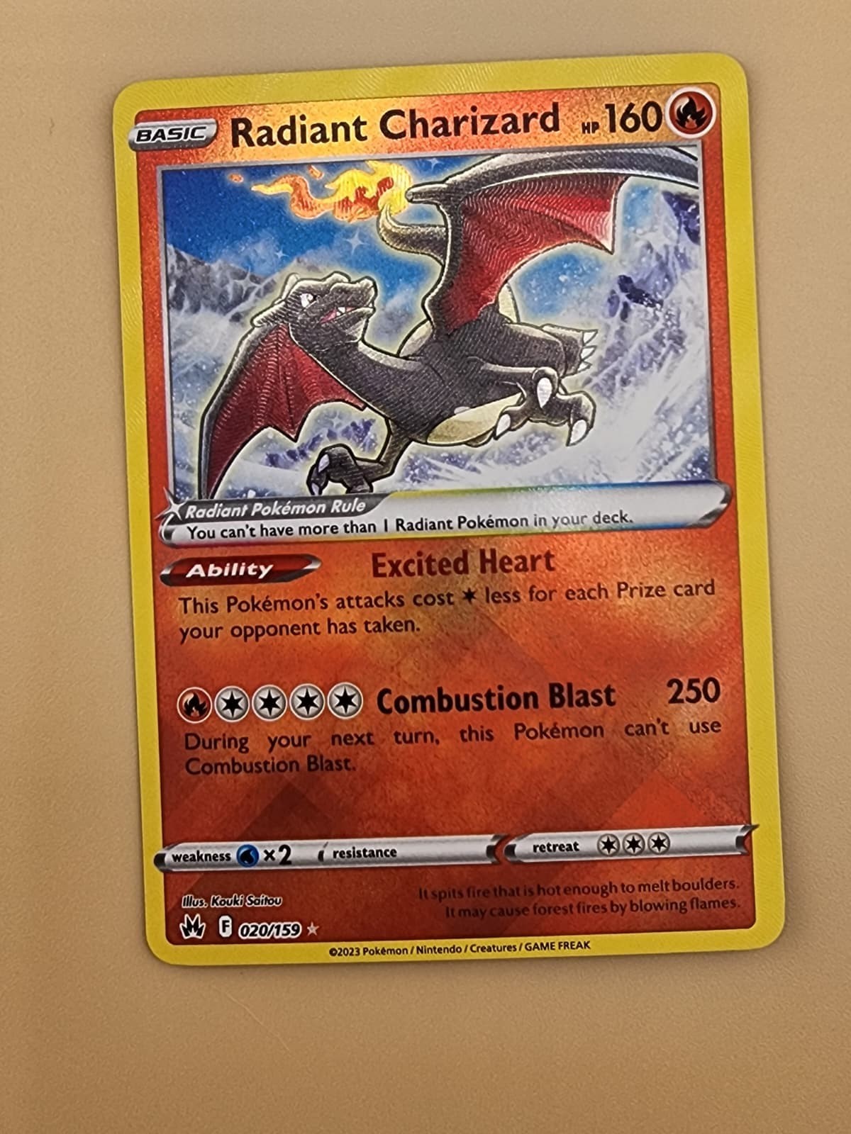 Radiant Charizard 020/159 SWSH: Crown Zenith Holo Near NM