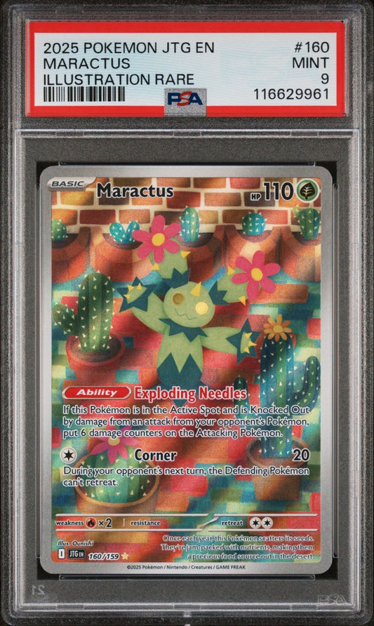 2025 POKEMON JTG EN-JOURNEY TOGETHER ILLUSTRATION RARE #160 MARACTUS PSA 9