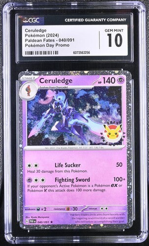 2024 Pokémon TCG Paldean Fates Ceruledge Pokemon Day Promo CGC Gem Mint 10