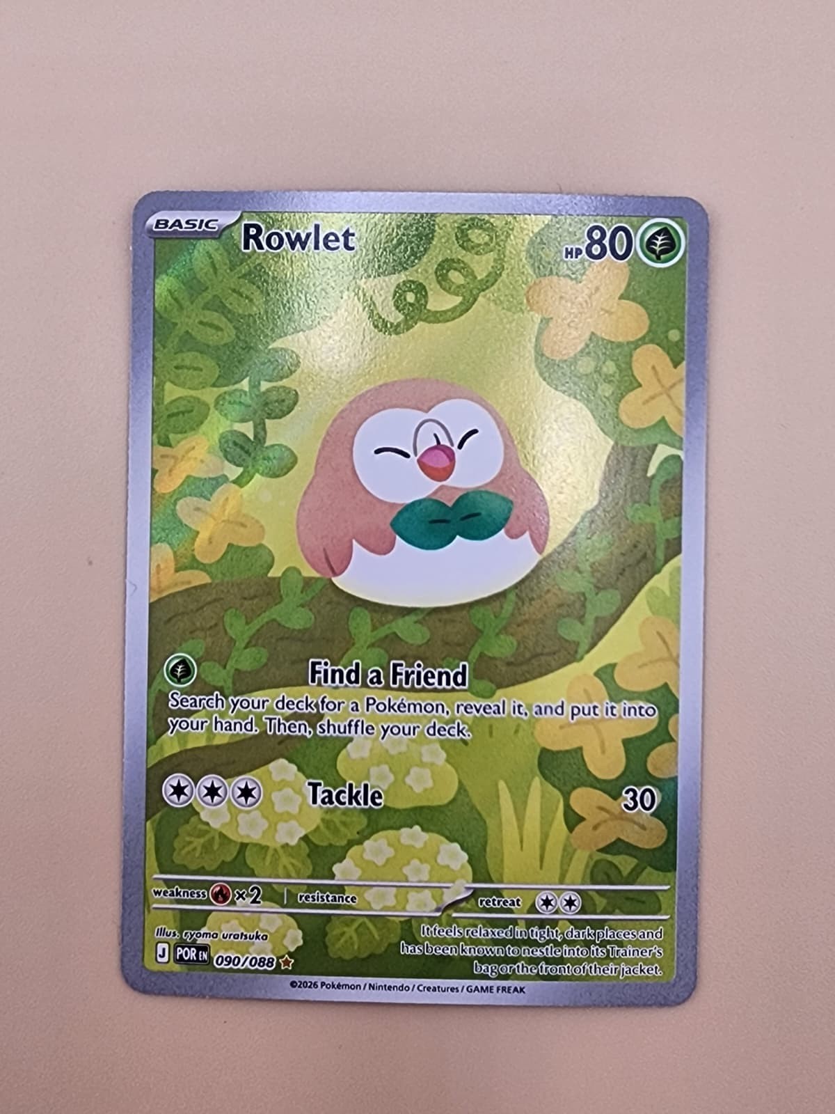 Rowlet 090/088 Me03: Perfect Order Holo Near Mint NM