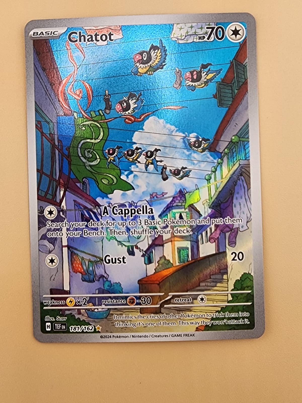 Chatot 181/162 SV05: Temporal Forces Holo Near Mint NM
