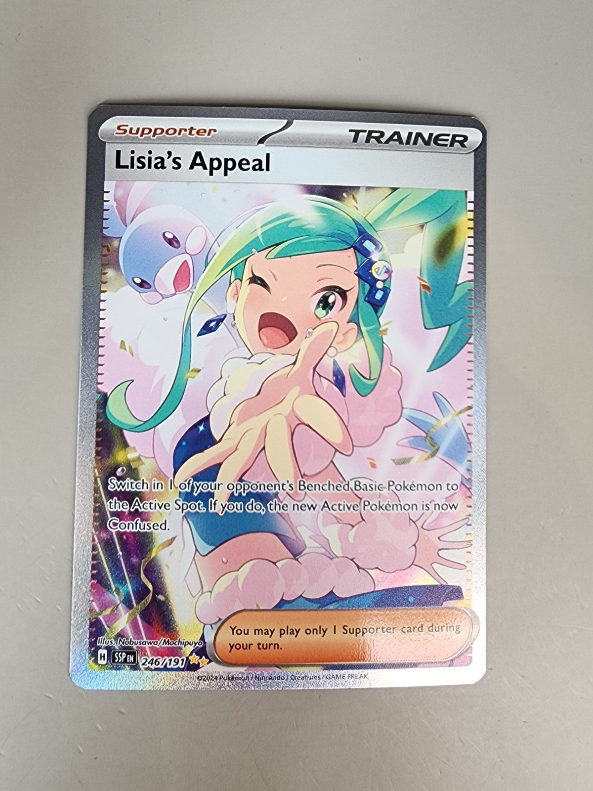 Pokemon Card Lisia's Appeal 246/191 Surging Sparks Special Illustration Rare NM