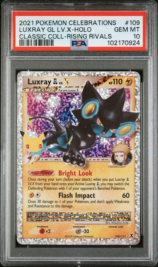 2021 Pokemon Celebrations #109 Luxray GL LV.X Rare Holo Mint PSA 10