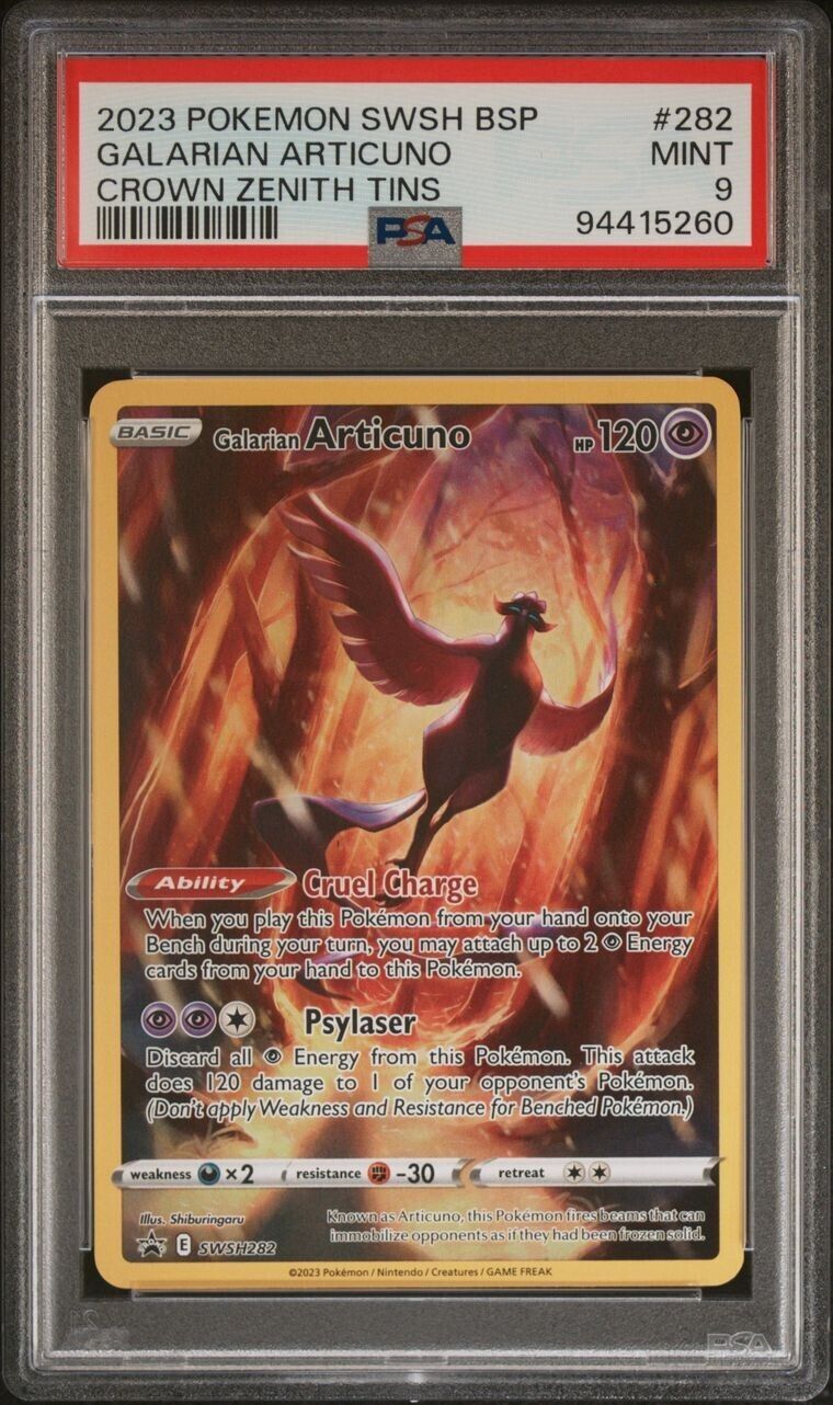 PSA 9 Galarian Articuno SWSH282 Black Star Promo Pokemon Card