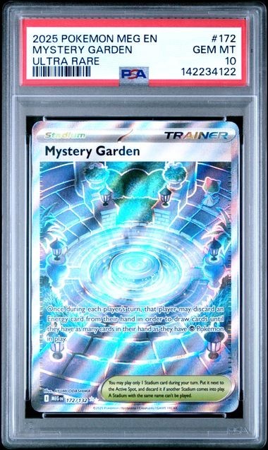 2025 POKEMON MEG EN-MEGA EVOLUTION ULTRA RARE #172 MYSTERY GARDEN PSA 10