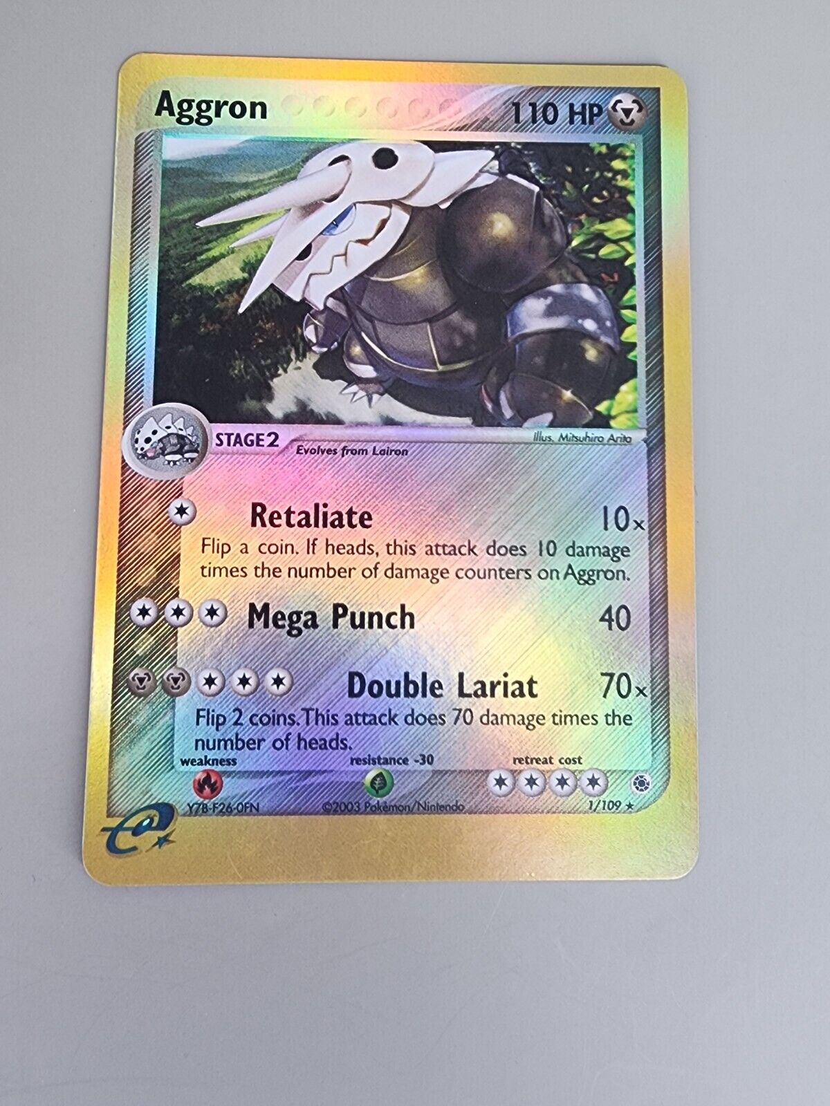 Pokémon TCG Aggron EX Ruby & Sapphire 1/109 Reverse Holo Holo Rare