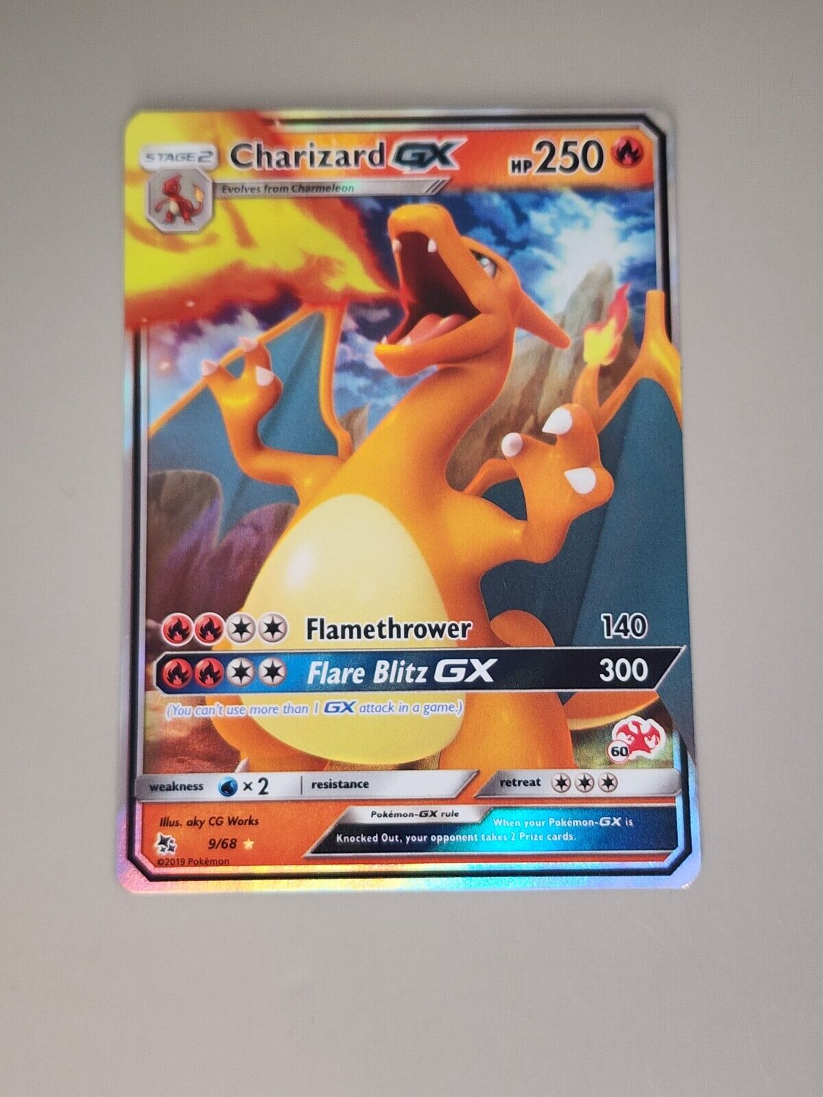 Pokémon TCG Charizard GX Hidden Fates 9/68 Holo Ultra Rare