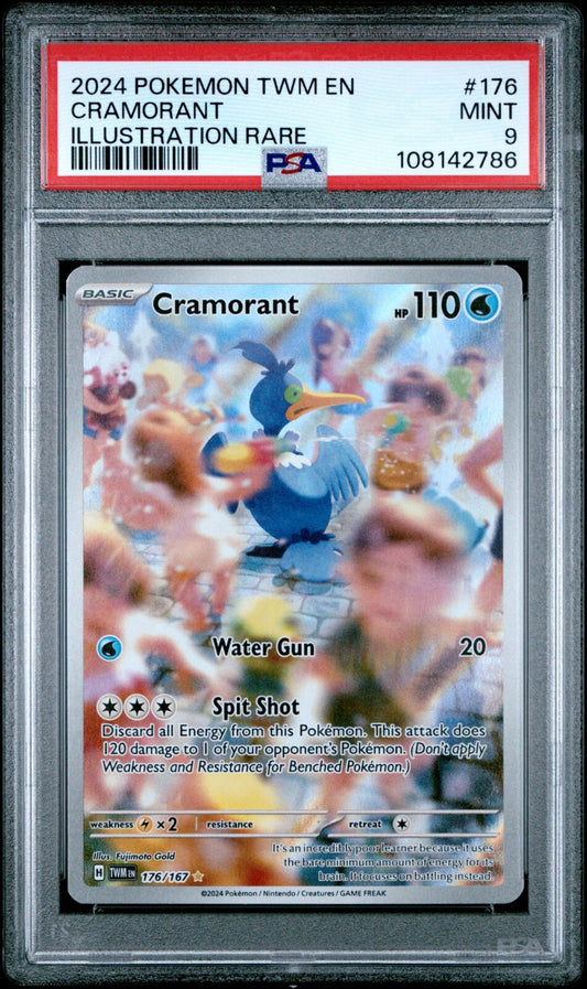 Cramorant 176/167 PSA 9 Illustration Rare Twilight Masquerade Holo Pokemon