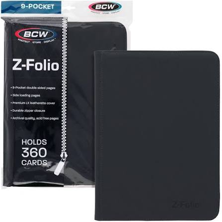 BCW 9-pocket black z-folio binder
