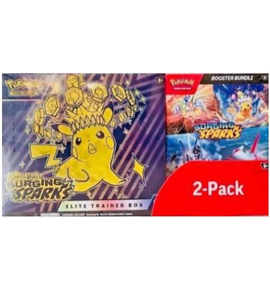 Costco Pokemon Surging Sparks 2-Pack Trainer Box and Booster Bundle - Miscellaneous Cards & Products (MCAP)