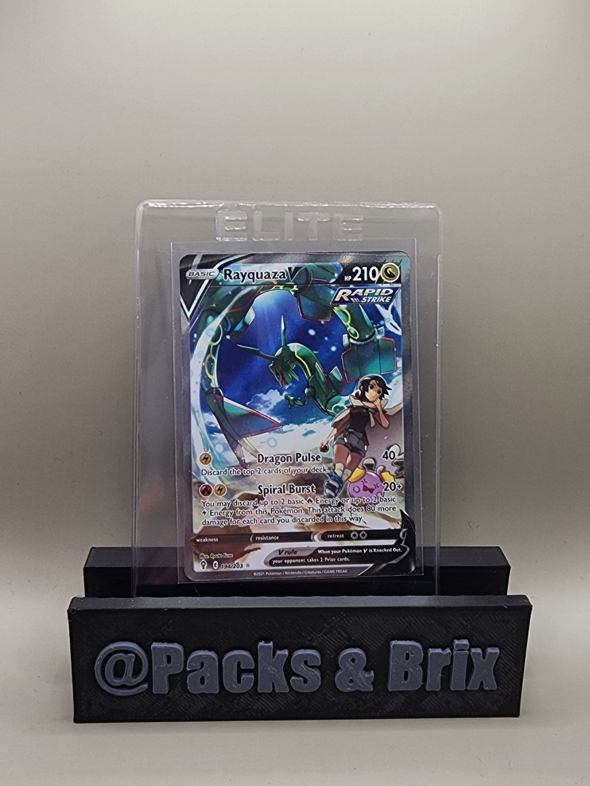 Rayquaza V (Alternate Full Art) 194/203 Swsh07: Evolving Skies Holo NM