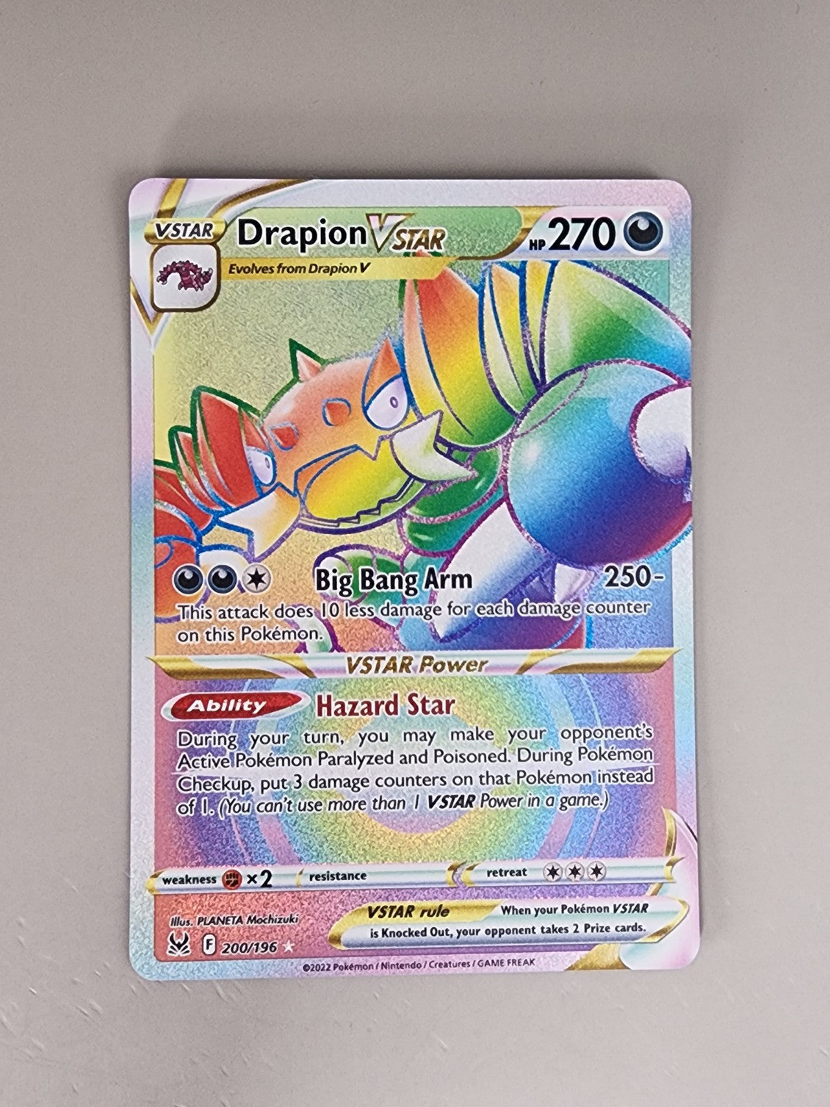 Drapion VSTAR (Secret) 200/196 Swsh11: Lost Origin Holo NM