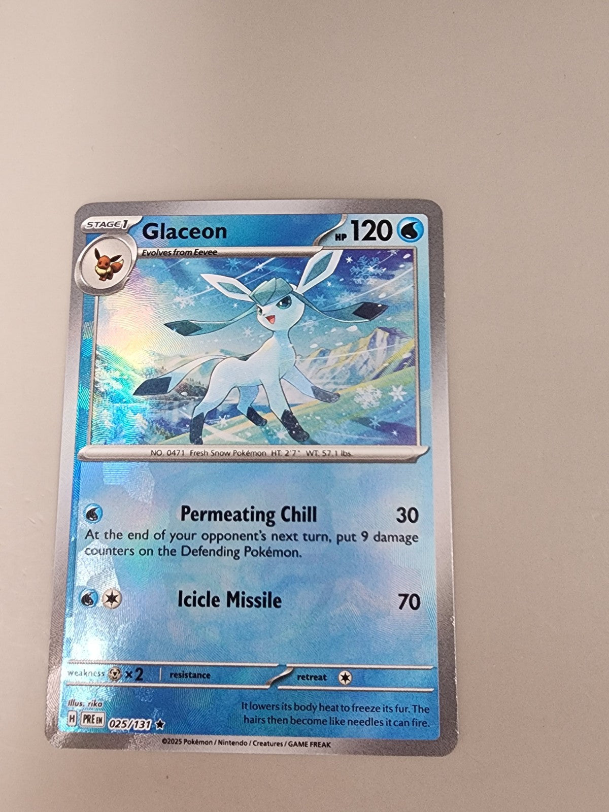 Glaceon (Master Ball Pattern) 025/131 Sv: Prismatic Evolutions Holo