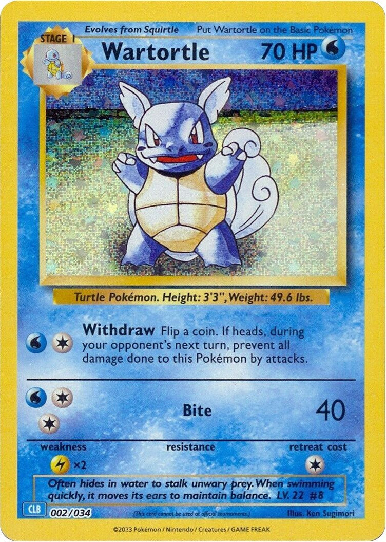 Wartortle 002/034 Trading Card Game Classic Holo Near Mint (NM)