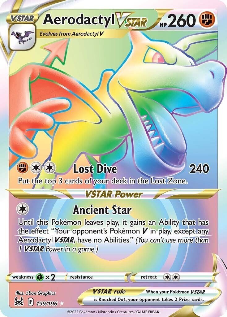 Aerodactyl VSTAR (Secret) 199/196 Swsh11: Lost Origin Holo