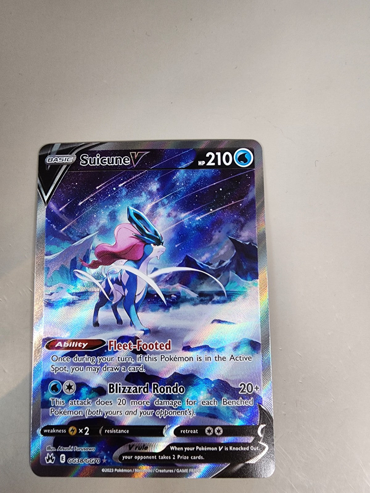 Suicune V GG38/GG70 Crown Zenith: Galarian Gallery Holo